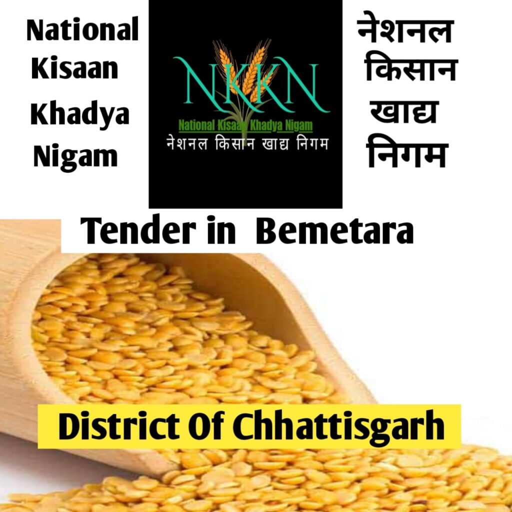 Tender in National Kisaan Khadya Nigam District Bemetara of Chhattisgarh Unit